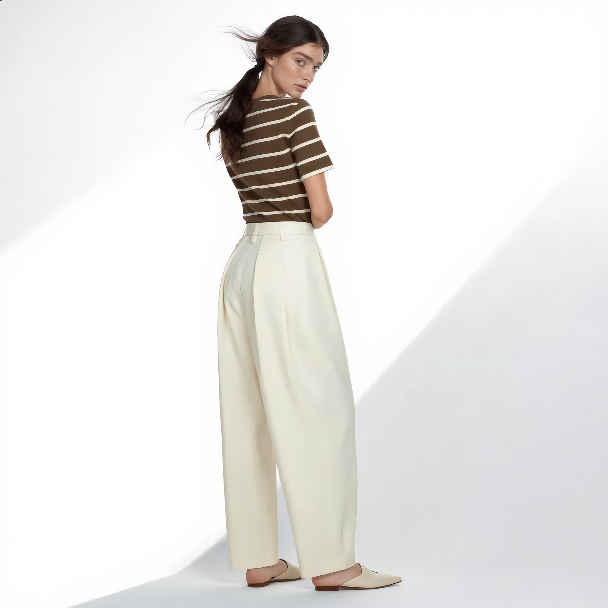 Striped Round Neck Cotton T-Shirt