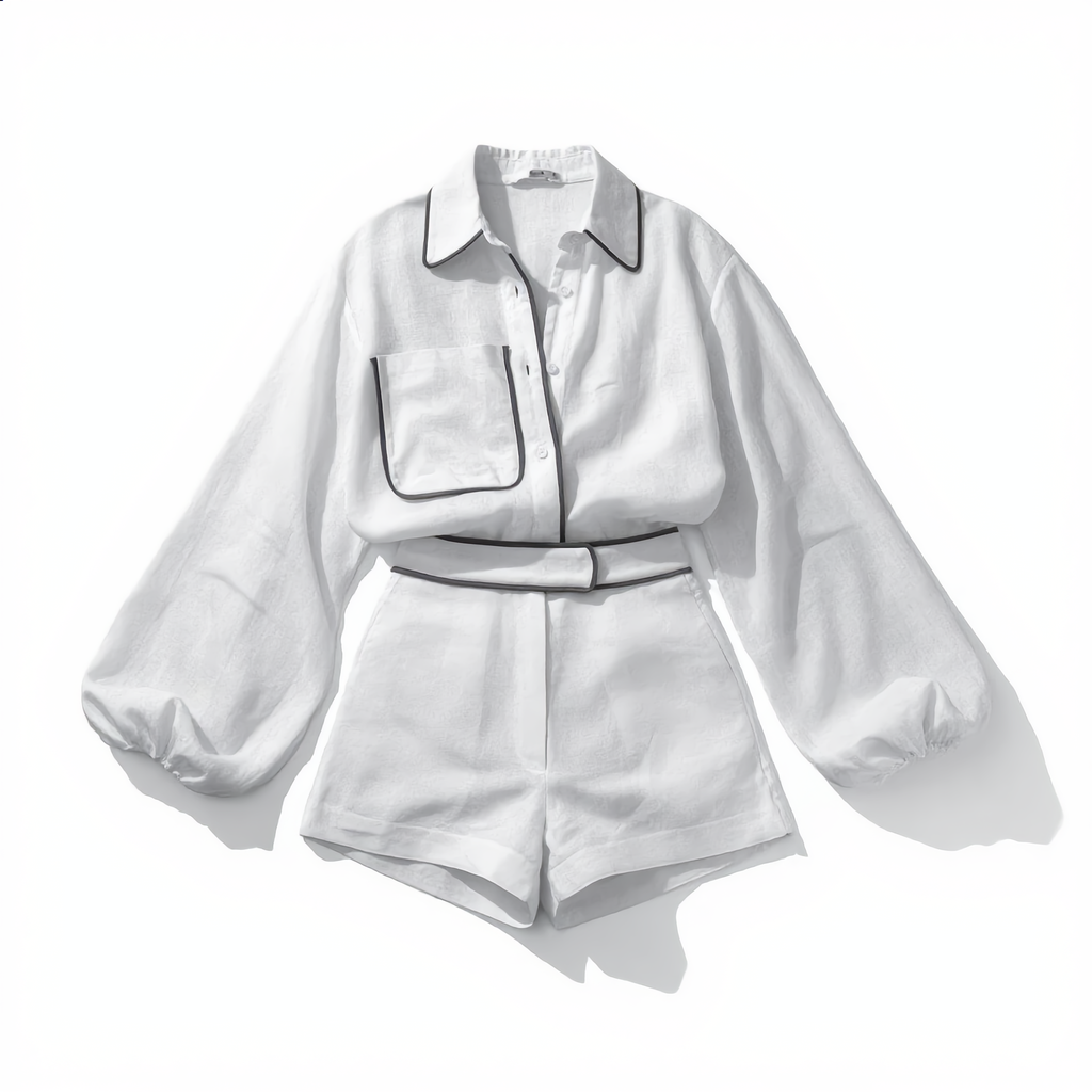 Relaxed Cotton Shirt & Shorts Set
