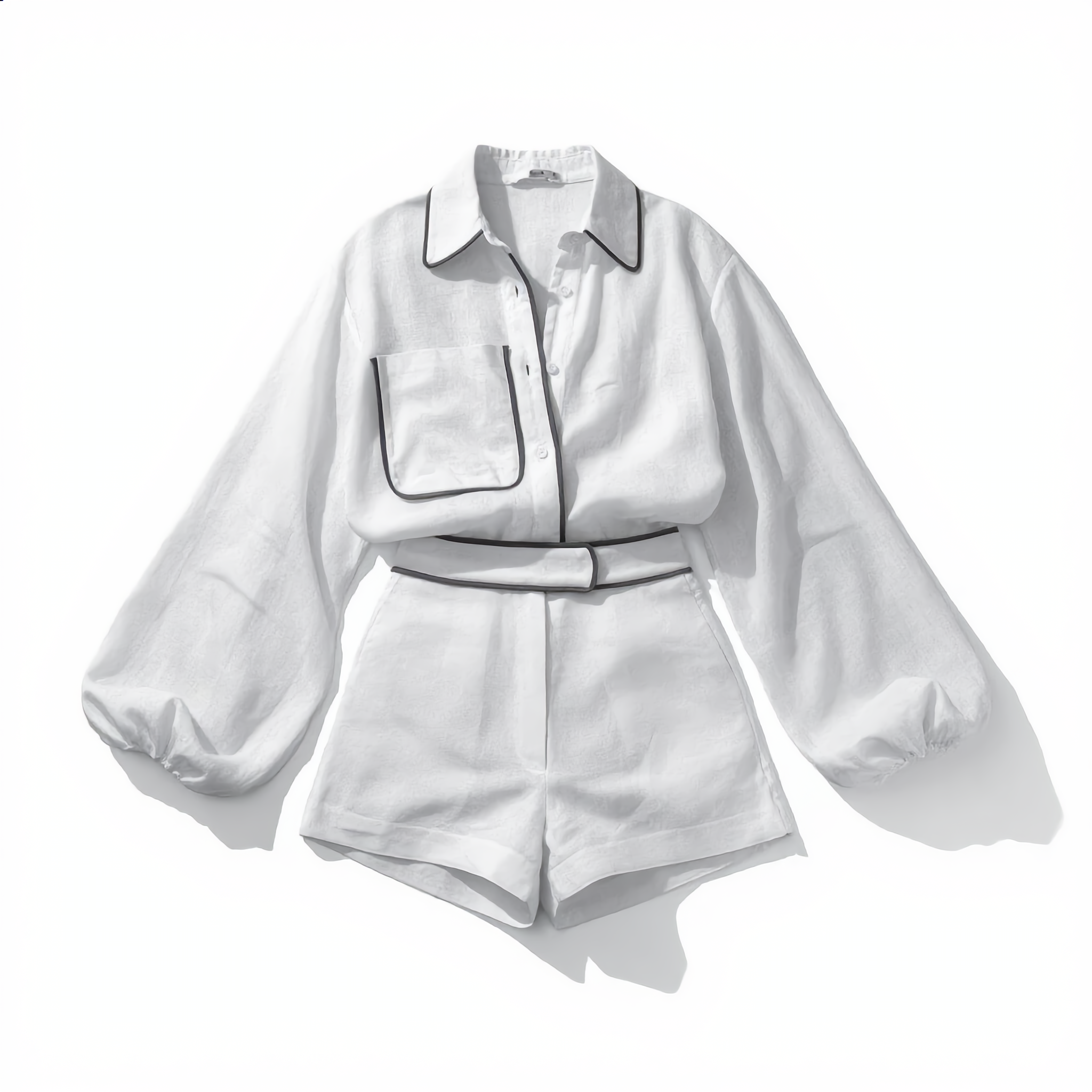 Relaxed Cotton Shirt & Shorts Set