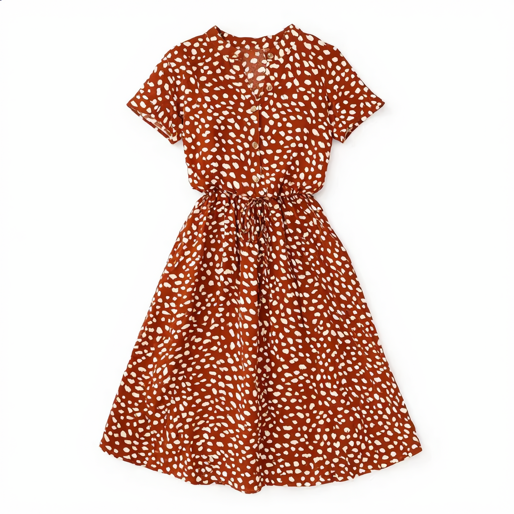 Printed Belted Shirt Dress
