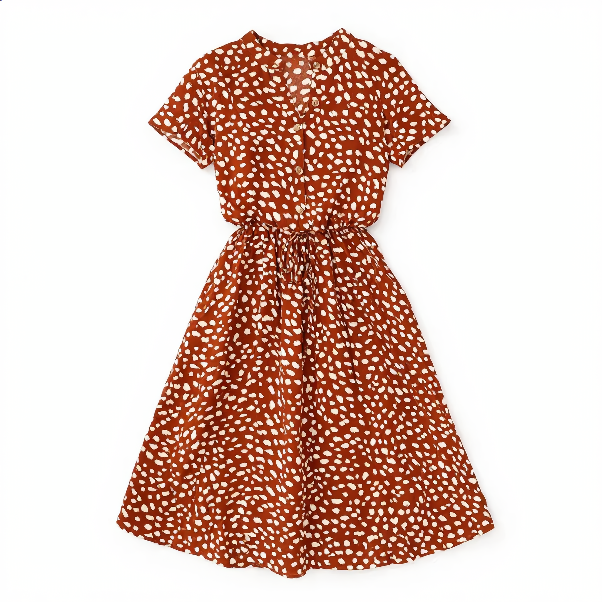 Printed Belted Shirt Dress