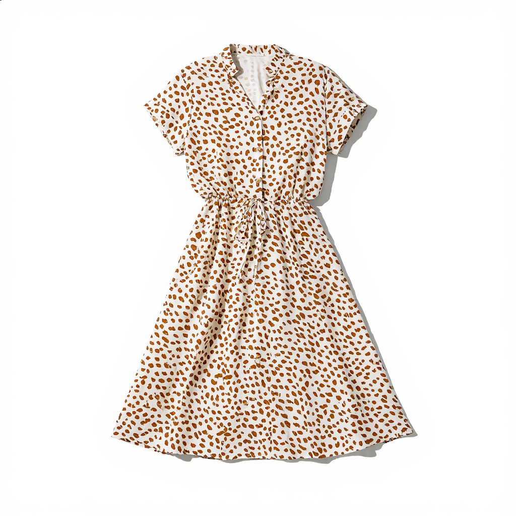 Printed Belted Shirt Dress