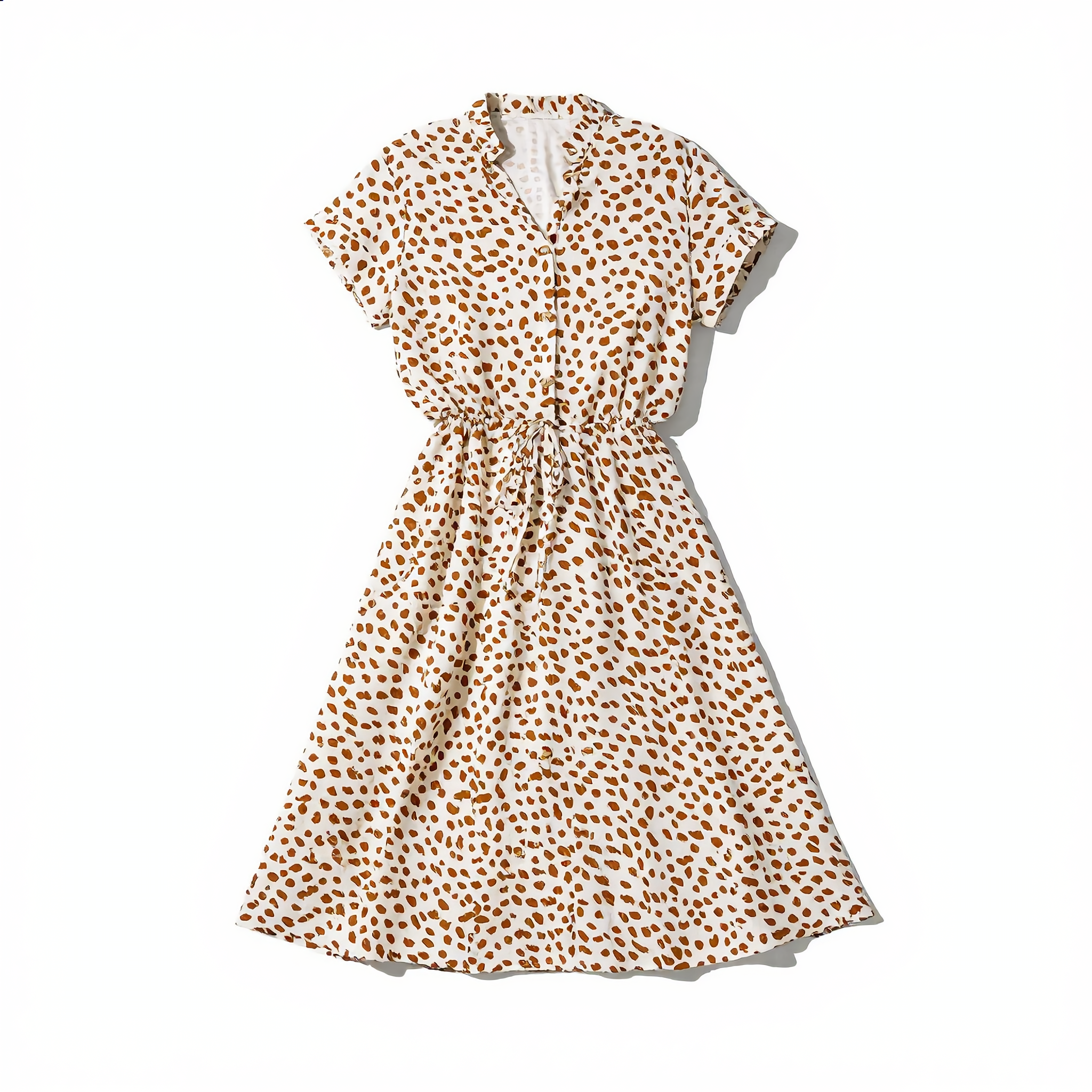 Printed Belted Shirt Dress