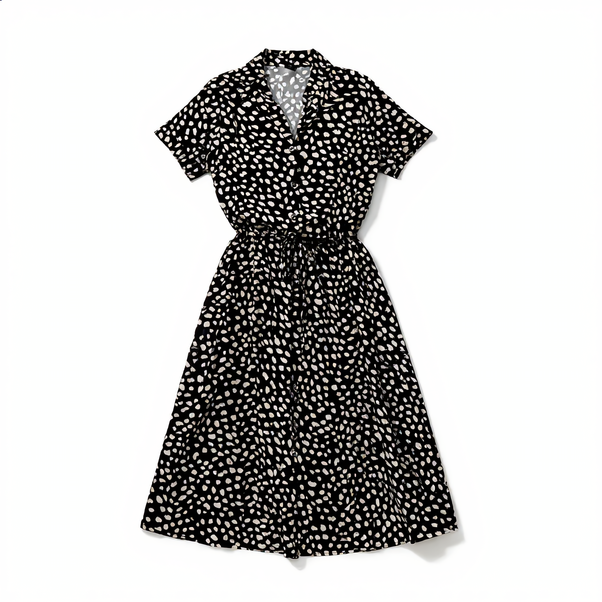 Printed Belted Shirt Dress