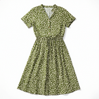 Printed Belted Shirt Dress