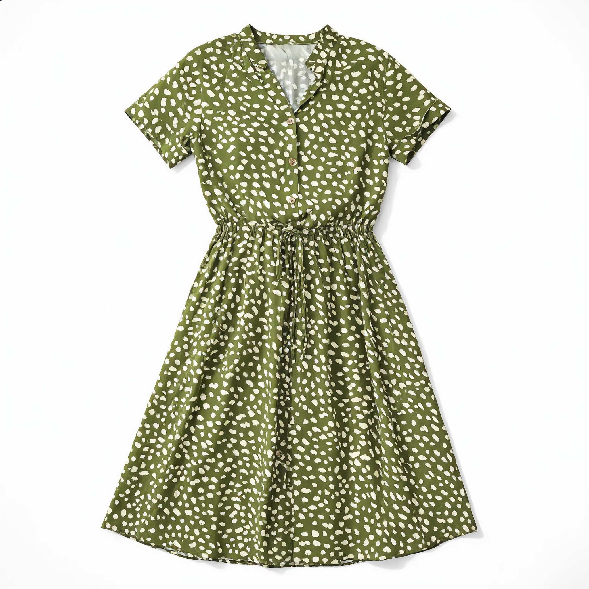 Printed Belted Shirt Dress