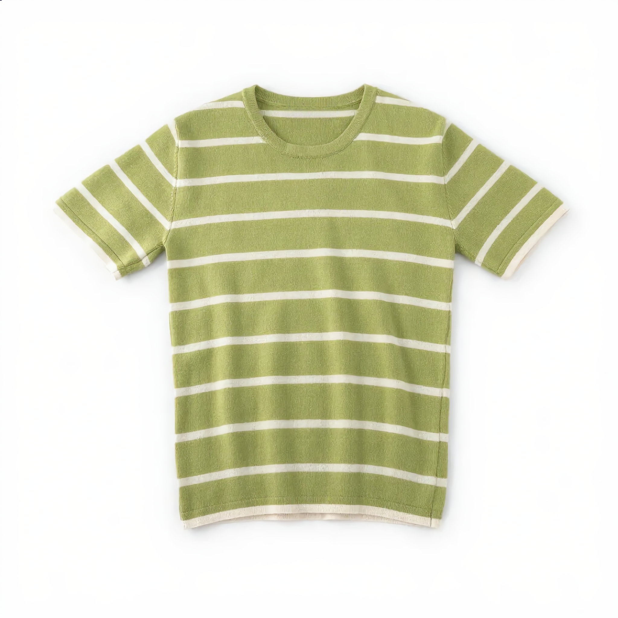 Striped Round Neck Cotton T-Shirt
