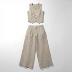 Cotton Vest Trousers Set Elasticated Waist