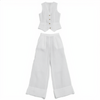 Cotton Vest Trousers Set Elasticated Waist