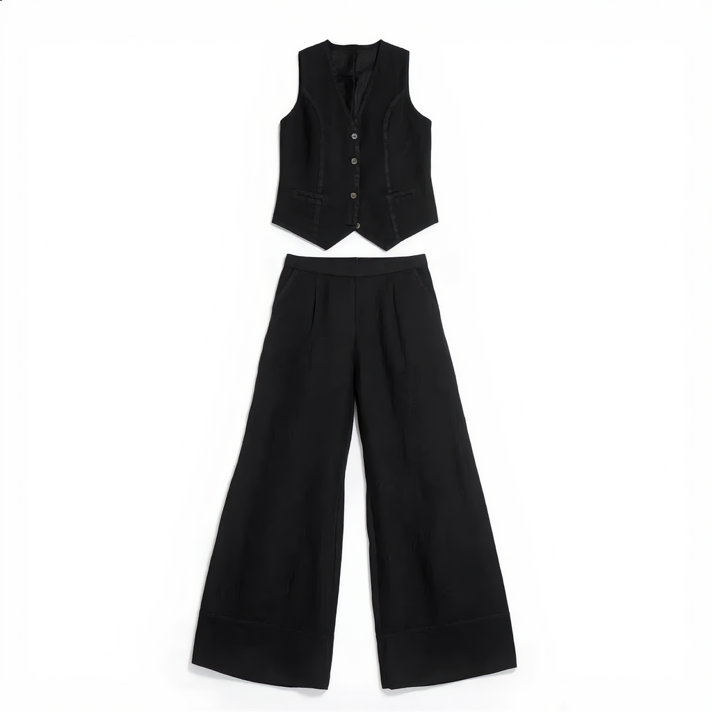 Cotton Vest Trousers Set Elasticated Waist