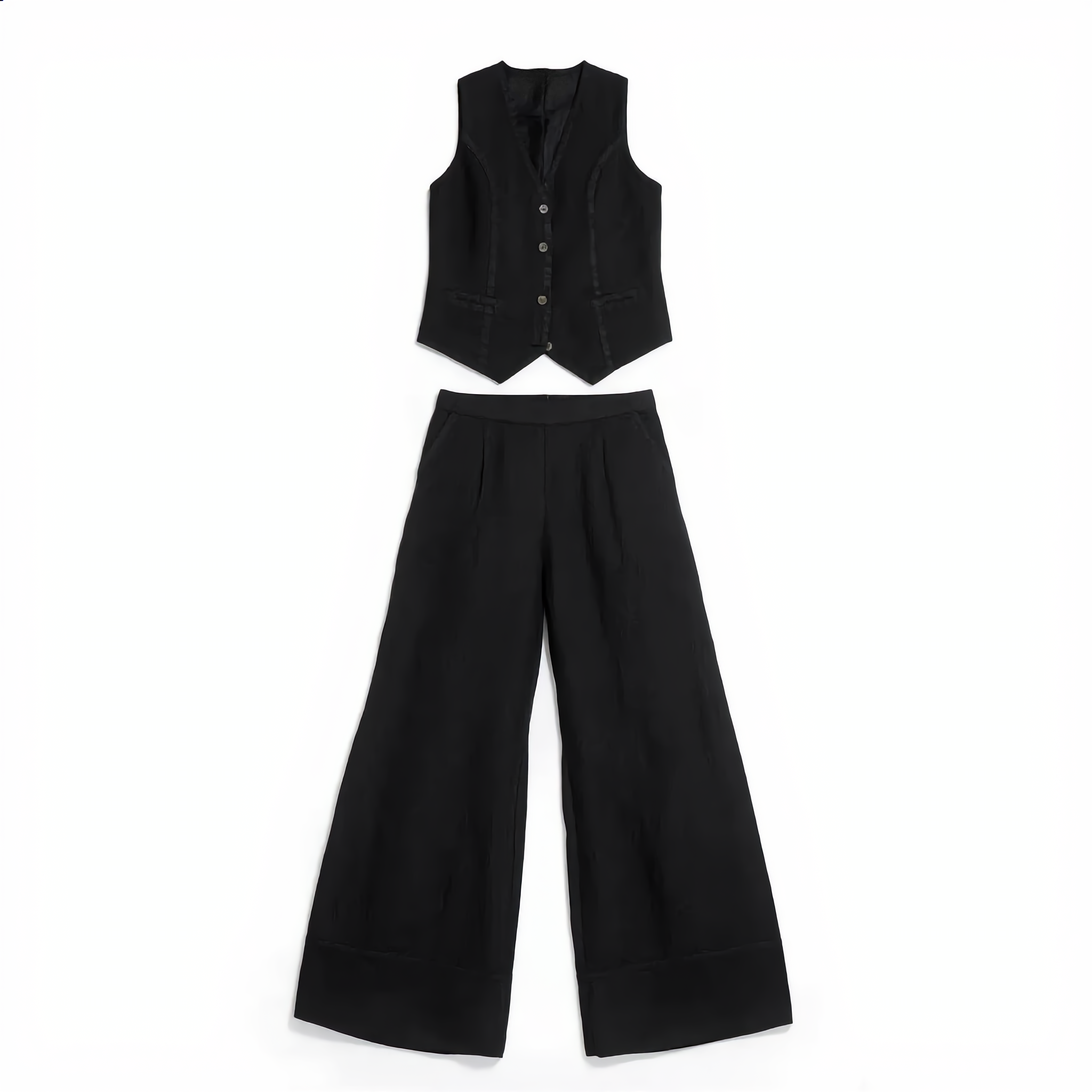 Cotton Vest Trousers Set Elasticated Waist