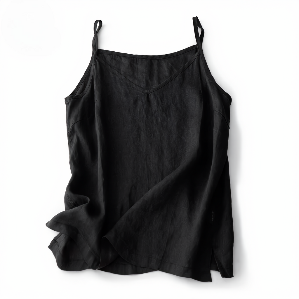 Linen Cotton Tank V-Neck