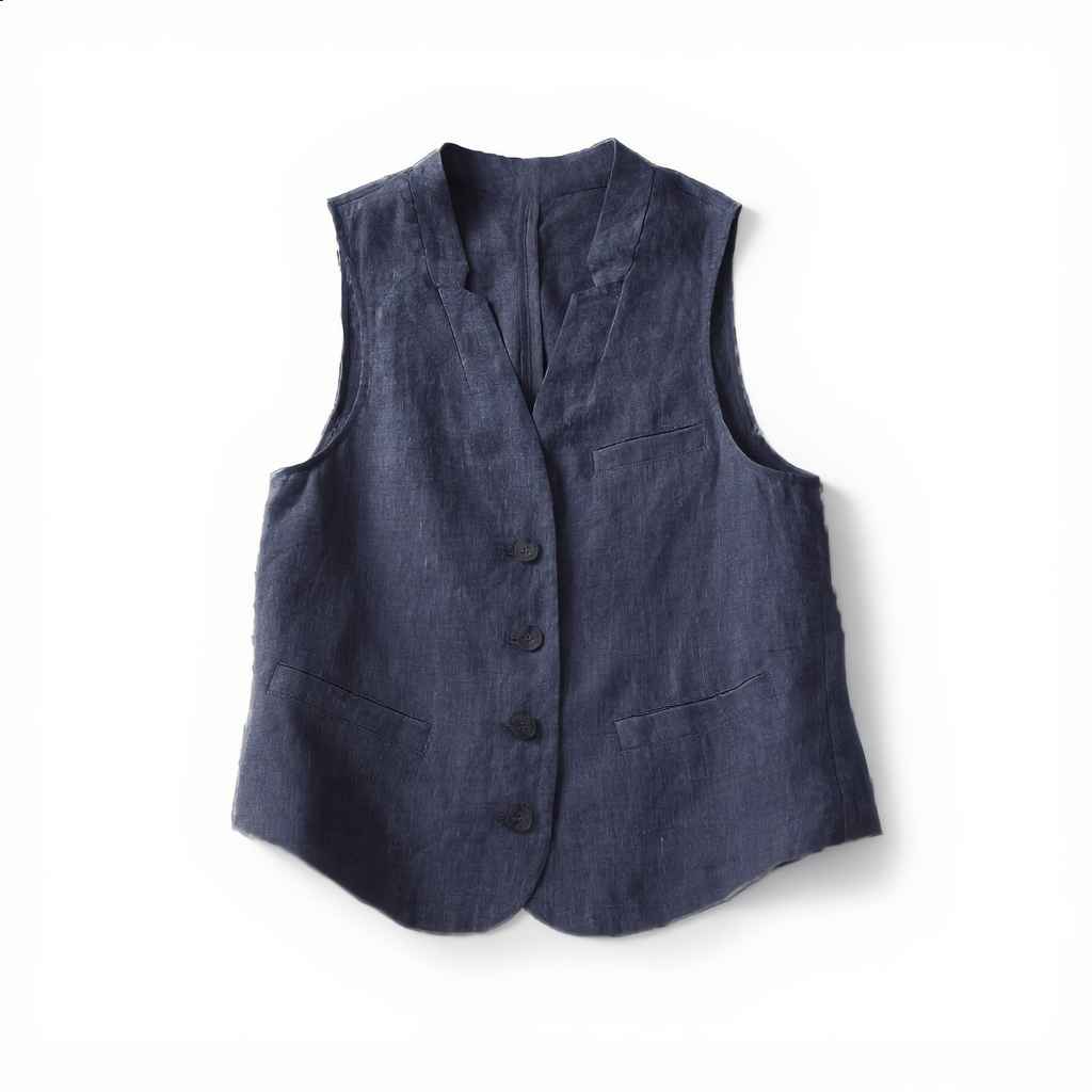 Tailored Linen Cotton Blend Vest