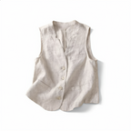 Tailored Linen Cotton Blend Vest