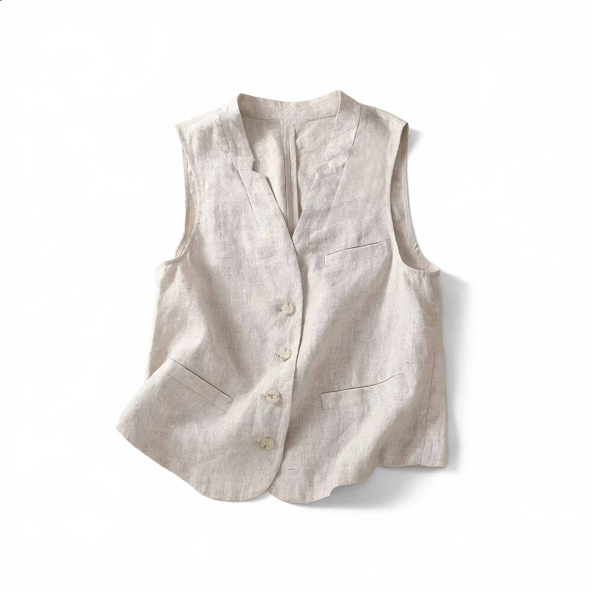 Tailored Linen Cotton Blend Vest