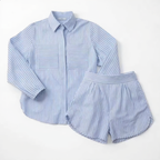 Striped Cotton Shirt & High-Waist Shorts