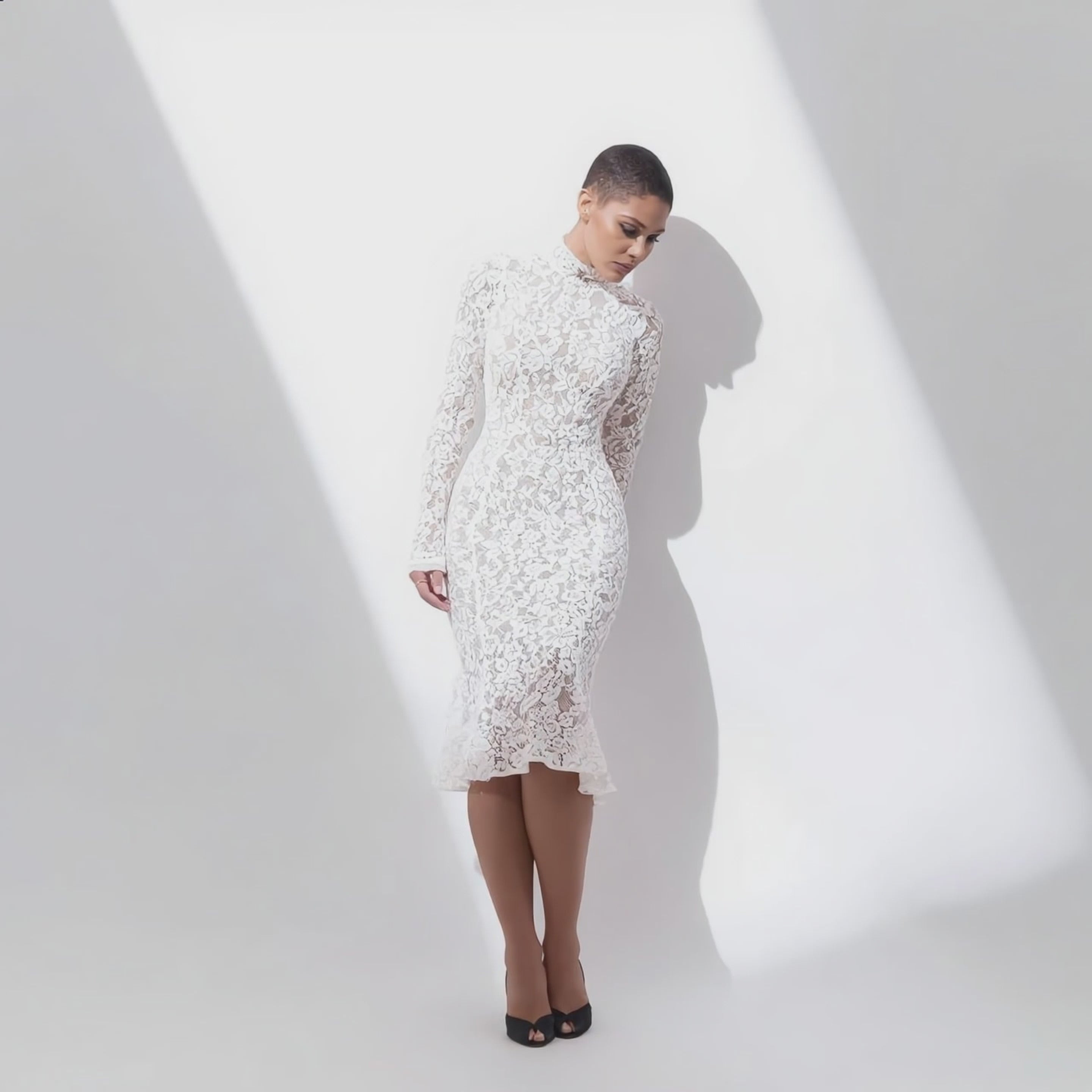 The Clara High-Neck Lace Dress