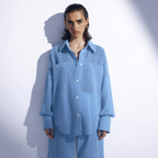 Cotton Oversized Shirt & Wide-Leg Pant Set