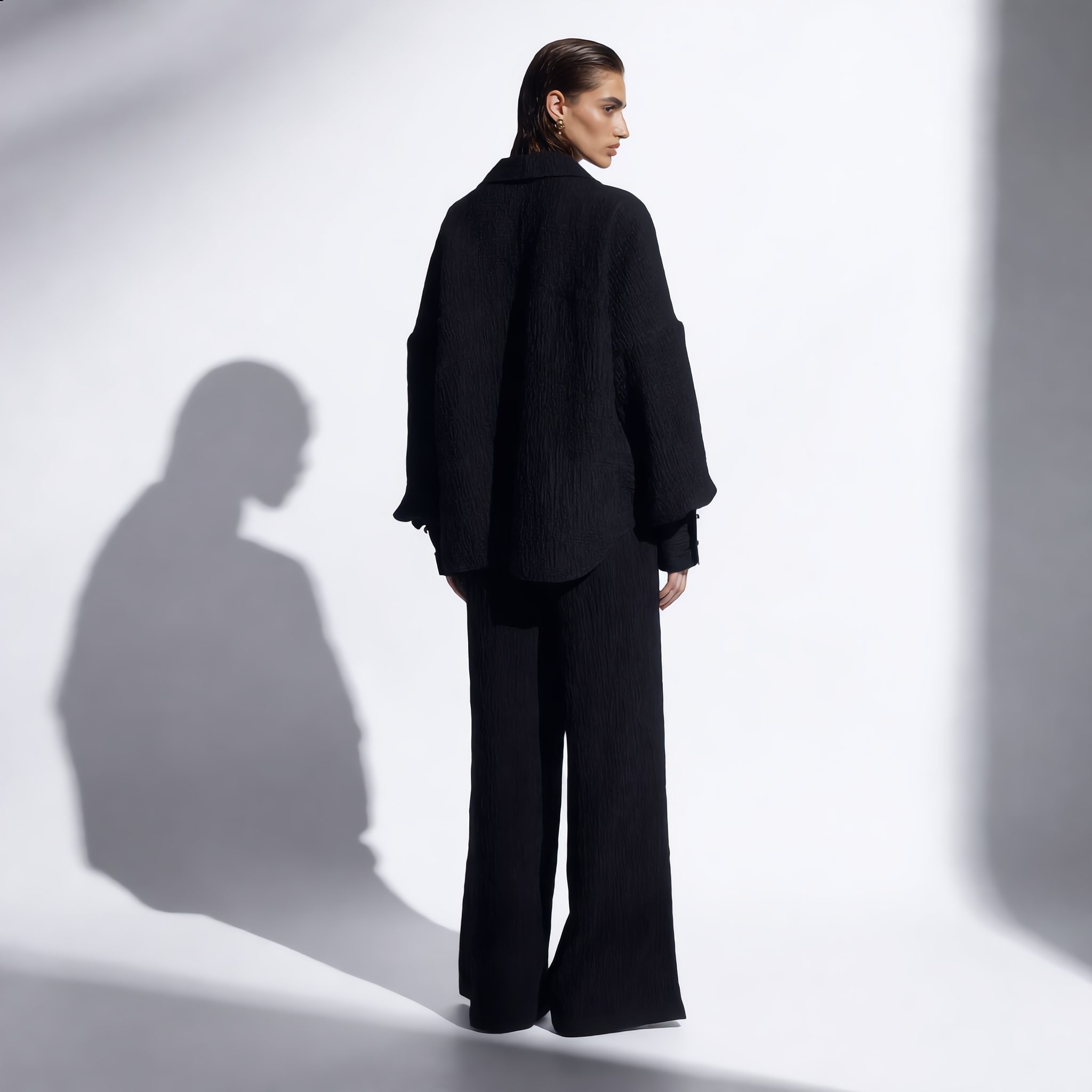 Cotton Oversized Shirt & Wide-Leg Pant Set